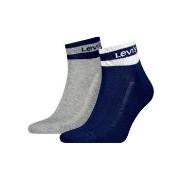 Levis Strømper 2P Mid Cut Stripe Socks Marine/Grå Str 43/46