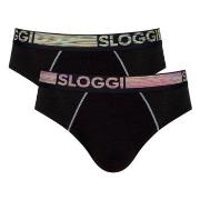 Sloggi 2P Men GO ABC Natural Midi Briefs Svart bomull Medium Herre