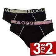 Sloggi 2P Men GO ABC Natural Midi Briefs Svart bomull X-Large Herre