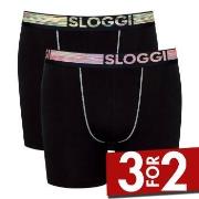 Sloggi 2P Men Go ABC Natural Shorts Svart økologisk bomull XX-Large He...