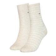 Tommy Hilfiger Strømper 2P Classic Small Stripe Socks Vanilje Str 35/3...