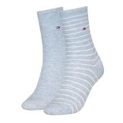 Tommy Hilfiger Strømper 2P Classic Small Stripe Socks Lysblå Str 39/42...
