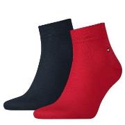 Tommy Hilfiger Strømper 2P Men Quarter Sock Blå/Rød Str 47/49 Herre