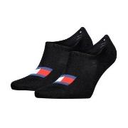 Tommy Uni TJ Flag Footie Socks Strømper 2P Svart Str 35/38