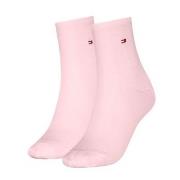 Tommy Hilfiger Strømper 2P Women Shine Short Socks Lysrosa Str 39/42 D...