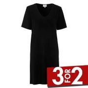 Damella Bamboo Short Sleeve Nightdress Svart Bambus X-Large Dame