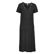 Damella Silk Short Sleeve Nightdress Svart silke Large Dame