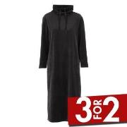 Damella Velour Cosy Dress Svart Small Dame