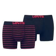 Levis 2P Base Stripe Boxer Svart/Rød bomull Medium Herre