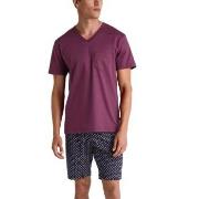 Calida Relax Streamline V-neck Short Pyjama Vinrød  bomull Medium Herr...
