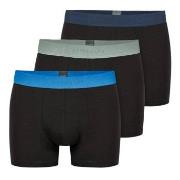 Schiesser 3P 95-5 Organic Cotton Woven Shorts Svart/Blå bomull XX-Larg...