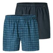 Schiesser 2P Boxershorts multipack Blå bomull Small Herre