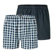 Schiesser 2P Boxershorts multipack Lysblå Rutete bomull Large Herre