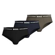 BOSS 3P Bold Design Hip Brief Svart/Grønn bomull Large Herre