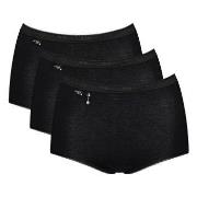 Sloggi Truser 3P Pearl Maxi Svart bomull 50 Dame