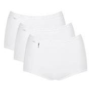 Sloggi Truser 3P Pearl Maxi Hvit bomull 54 Dame