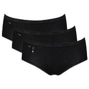 Sloggi Truser 3P Pearl Midi Svart bomull 46 Dame