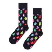 Happy socks Strømper Teddy Sock Svart Mønster bomull Str 36/40