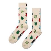 Happy socks Strømper Peace Sock Beige bomull Str 41/46
