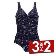 Damella Fiona Swimsuit Pattern Marine/Rød 44 Dame