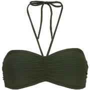 Damella Olivia Textured Padded Bikini Bra Mørkgrørnn  nylon 38 Dame