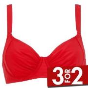 Damella Sophia Basic Underwired Bikini Bra Rød polyester E 40 Dame
