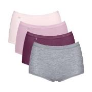 Sloggi Truser 4P Basic Plus Maxi Panty Rosa/Grå bomull 50 Dame