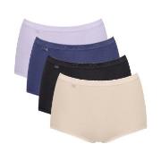 Sloggi Truser 4P Basic Plus Maxi Panty Blå/Lila bomull 42 Dame