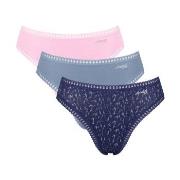 Sloggi Truser 3P GO Crush High Leg Briefs Rosa/Blå bomull Large Dame