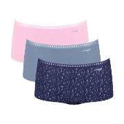 Sloggi Truser 3P GO Crush Hipster Shorts Rosa/Blå bomull X-Large Dame