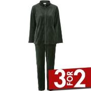 Damella Velour Plain Suit Mørkgrørnn  X-Large Dame