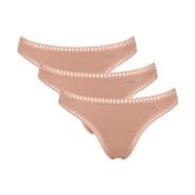 Sloggi Truser 3P GO Crush String Lysbrun  bomull Large Dame