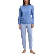 Calida Lovely Nights Pyjama With Cuff Lysblå bomull Medium Dame