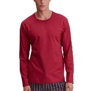 Calida Remix Basic Sleep Long Sleeve Shirt Rød bomull Small Herre