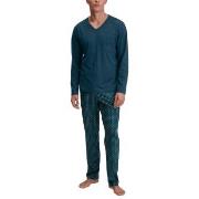 Calida Relax Imprint 3 Pyjamas Petrol bomull Large Herre