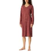 Schiesser Comfort Essentials Longsleeve Sleepshirt Rød bomull 48 Dame