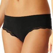 Schiesser Truser Unique Cotton Lace Brazilian Brief Svart bomull Mediu...