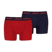 Levis 2P Repeat Logo Boxer Brief Svart/Rød bomull Large Herre