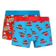 Happy socks 2P Super Dad Boxershorts Blå bomull Medium Herre