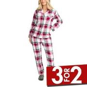 Damella Cotton Flannel Pyjamas Rød/Grønn bomull X-Large Dame