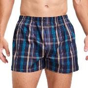 Jockey Woven Poplin Boxer Shorts Blå Mønster bomull Large Herre