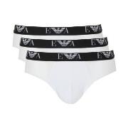 Armani Stretch Jersey Briefs With Logo 3P Hvit bomull X-Large Herre