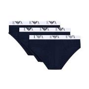 Armani Stretch Jersey Briefs With Logo 3P Marine bomull XX-Large Herre