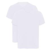 Armani Cotton V-neck T-shirts 2P Hvit bomull X-Large Herre