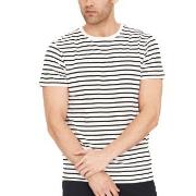 Resteröds Bamboo Crew Neck Svart stripet Small Herre