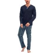 Calida Relax Choice Long Sleeve Pyjama Marine bomull Medium Herre