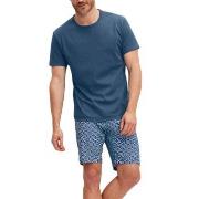 Calida Relax Streamline 2 Short Pyjamas Blå bomull X-Large Herre