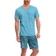 Calida Relax Streamline Short Pyjama Blå/Blå bomull X-Large Herre
