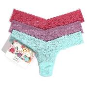 Hanky Panky Truser 3P Low Rise Lace Thong  D2 Blå/Lila nylon One Size ...