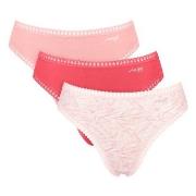 Sloggi Truser 3P GO Crush High Leg Briefs Rød/Rosa bomull Small Dame